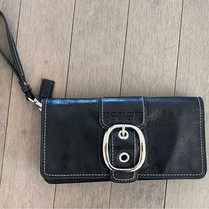Coach y2k Black Leather wristlet wallet